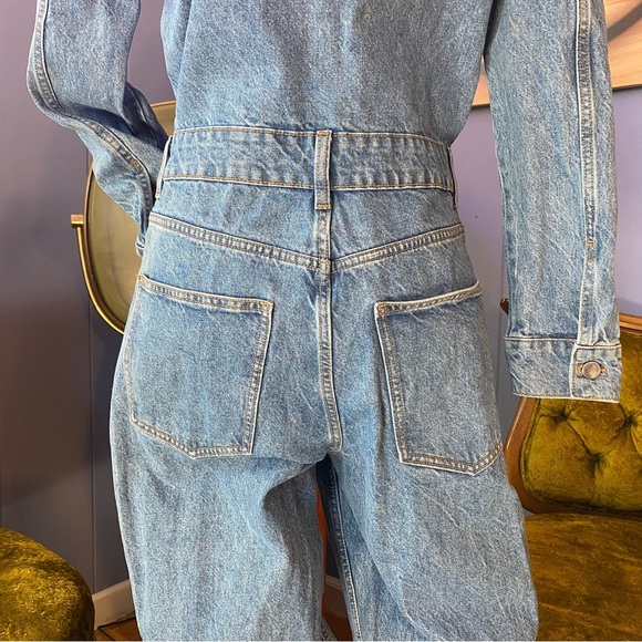❌SOLD🏷️Zara Z1975 Denim Jumpsuit Size Large - Picture 5 of 8